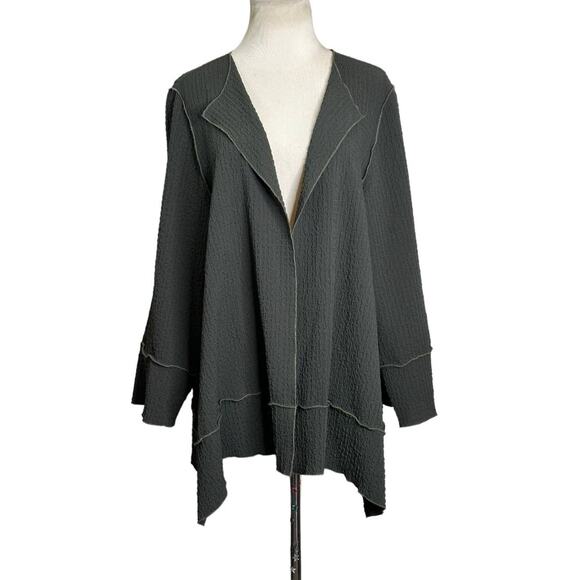 Connie’s Moon Light dark green long sleeves open front cardigan XL - Picture 1 of 10